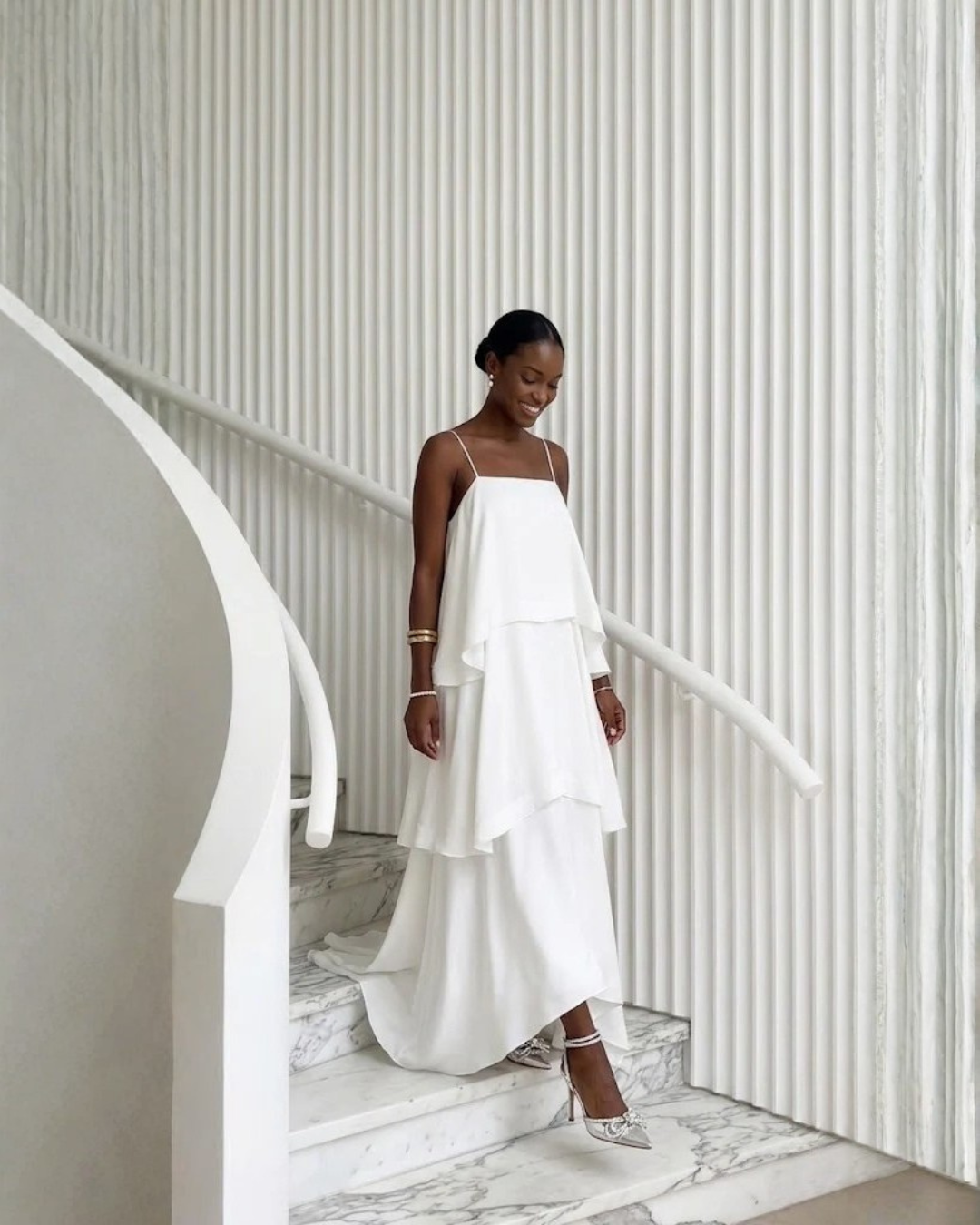 Bridal Trapeze Satin 3 Layer Slip Dress