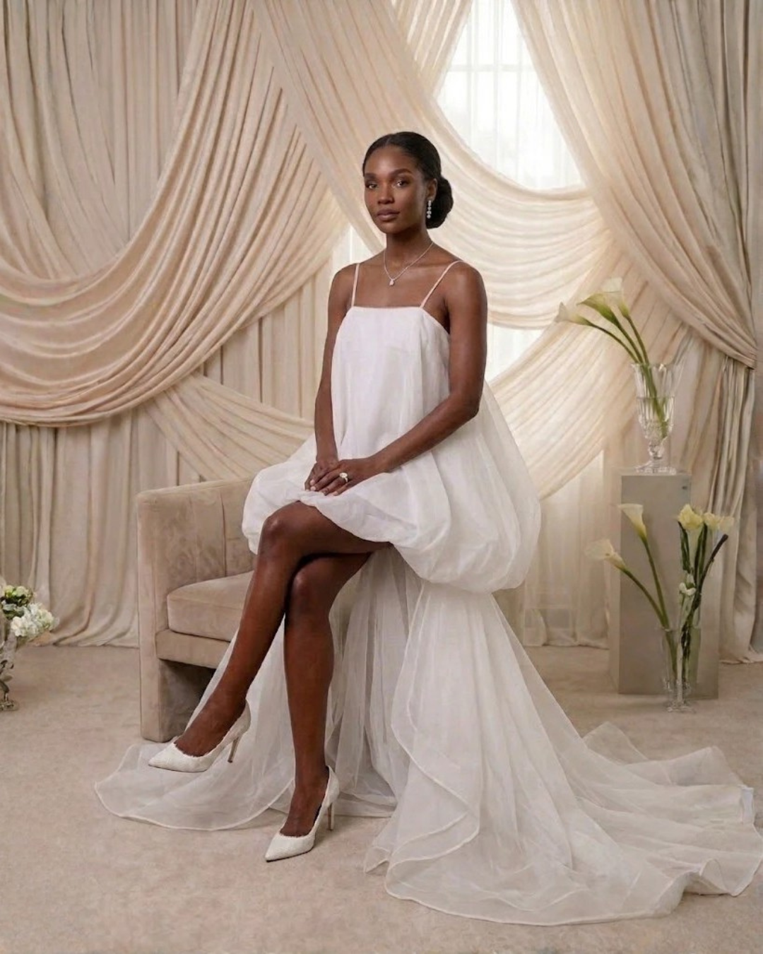 Bridal Trapeze Organza Slip Dress 2XL