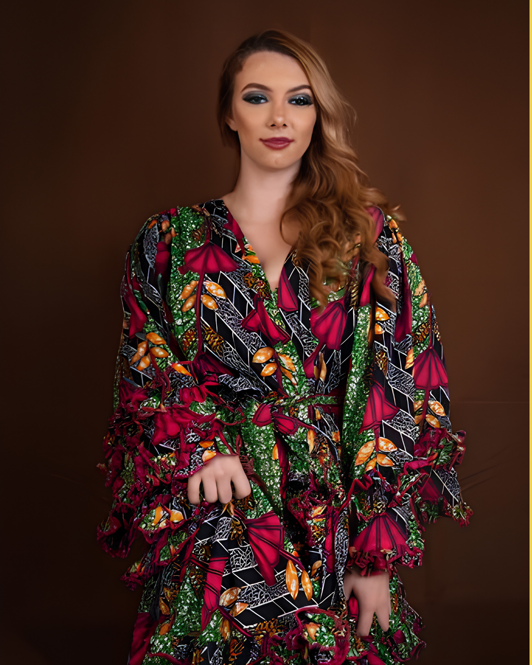 Lola African Ruffle Dress, Ankara Dress for Women, African Print Dress, African Wedding Guest Dress, Ankara Party Dress, Women’s African Clothing, Traditional African Dress, Ankara Styles for Ladies, African Print Midi Dress, African Occasion Wear