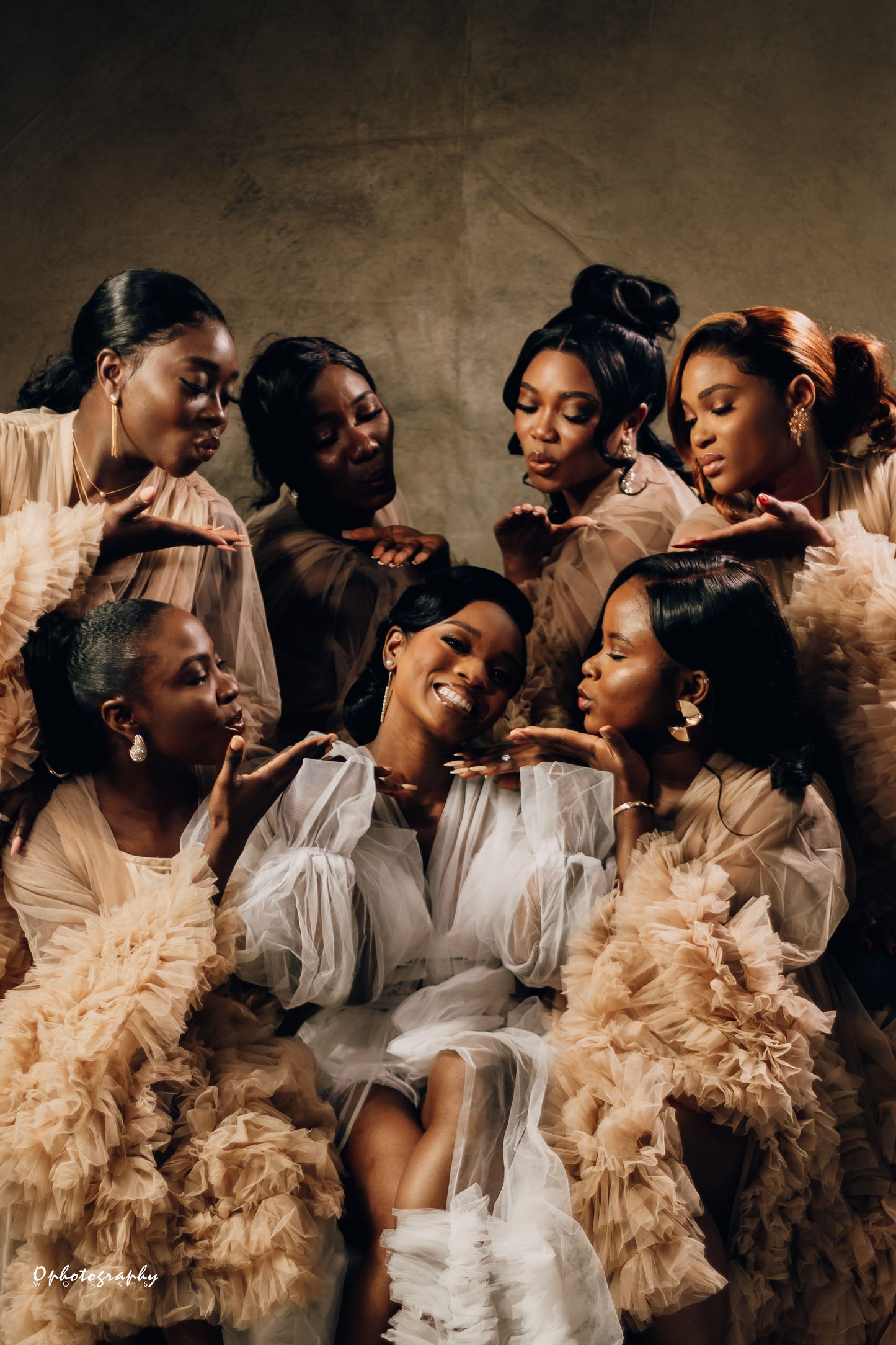 Custom One piece Ruffle Bridesmaids Robe and Slip preorder