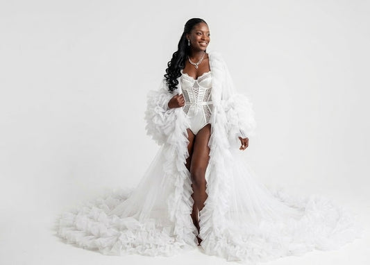 Andra Bridal Ruffle Robe