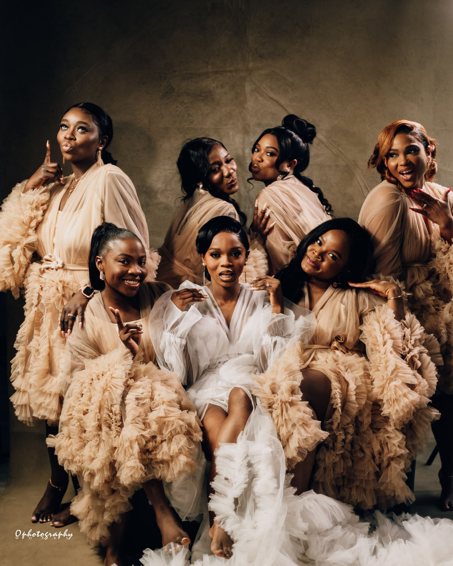 Custom One piece Ruffle Bridesmaids Robe and Slip preorder