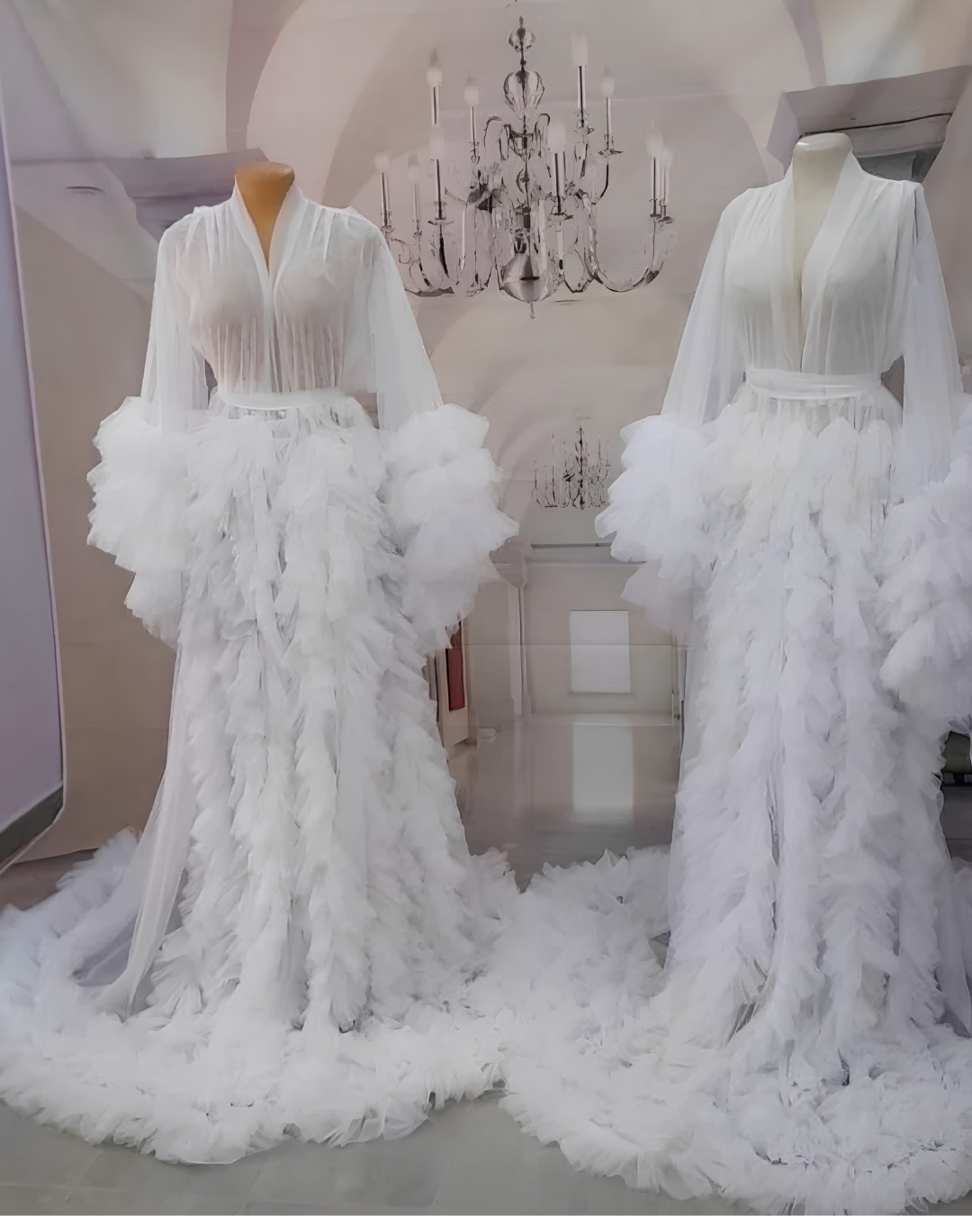 Nana Ruffle Tulle Bridal Robe (Ready to Ship)