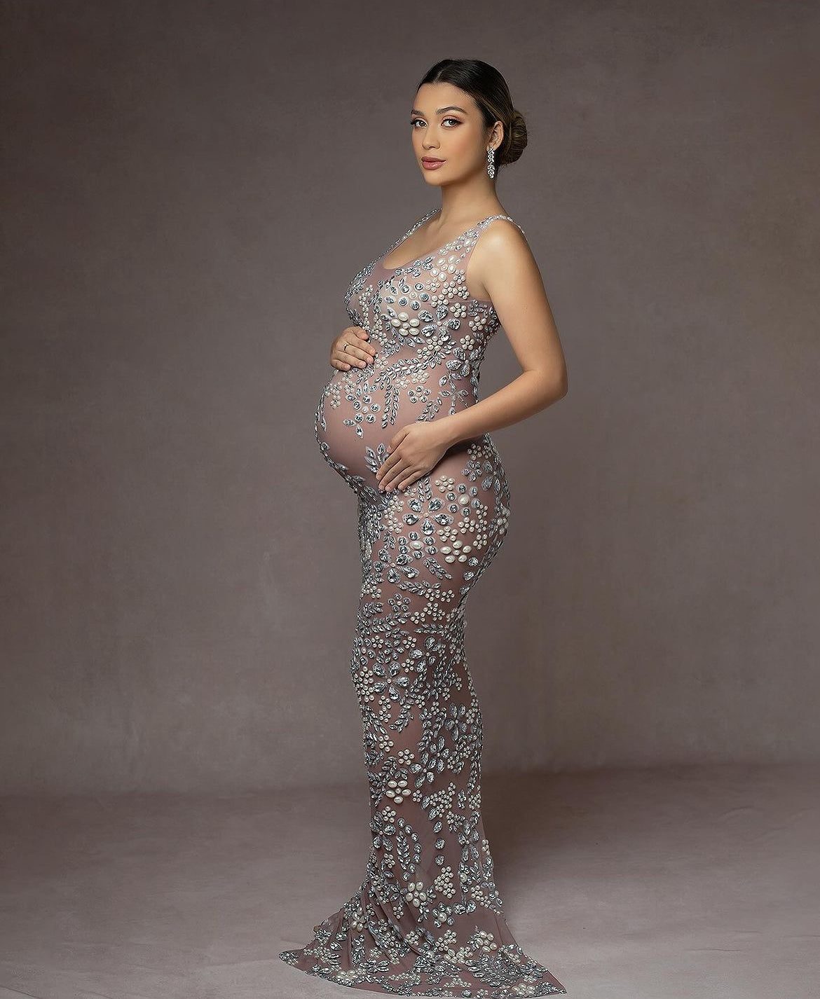 Pearl Maternity Dress Silver / S Pearl Maternity Dress Silver / S