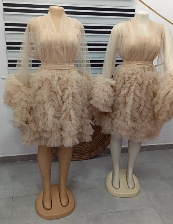 Custom One piece Ruffle Bridesmaids Robe and Slip preorder