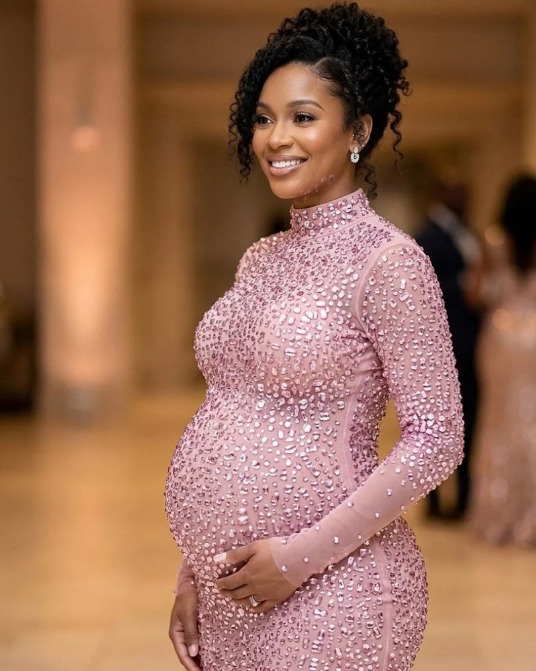 designer pregnancy dresses Drill Maternity Dress XL- Made to order 4-6 weeks / Light pink sexy  wedding dres ASOS DESIGN long sleeve special occasions size:M / 6-8