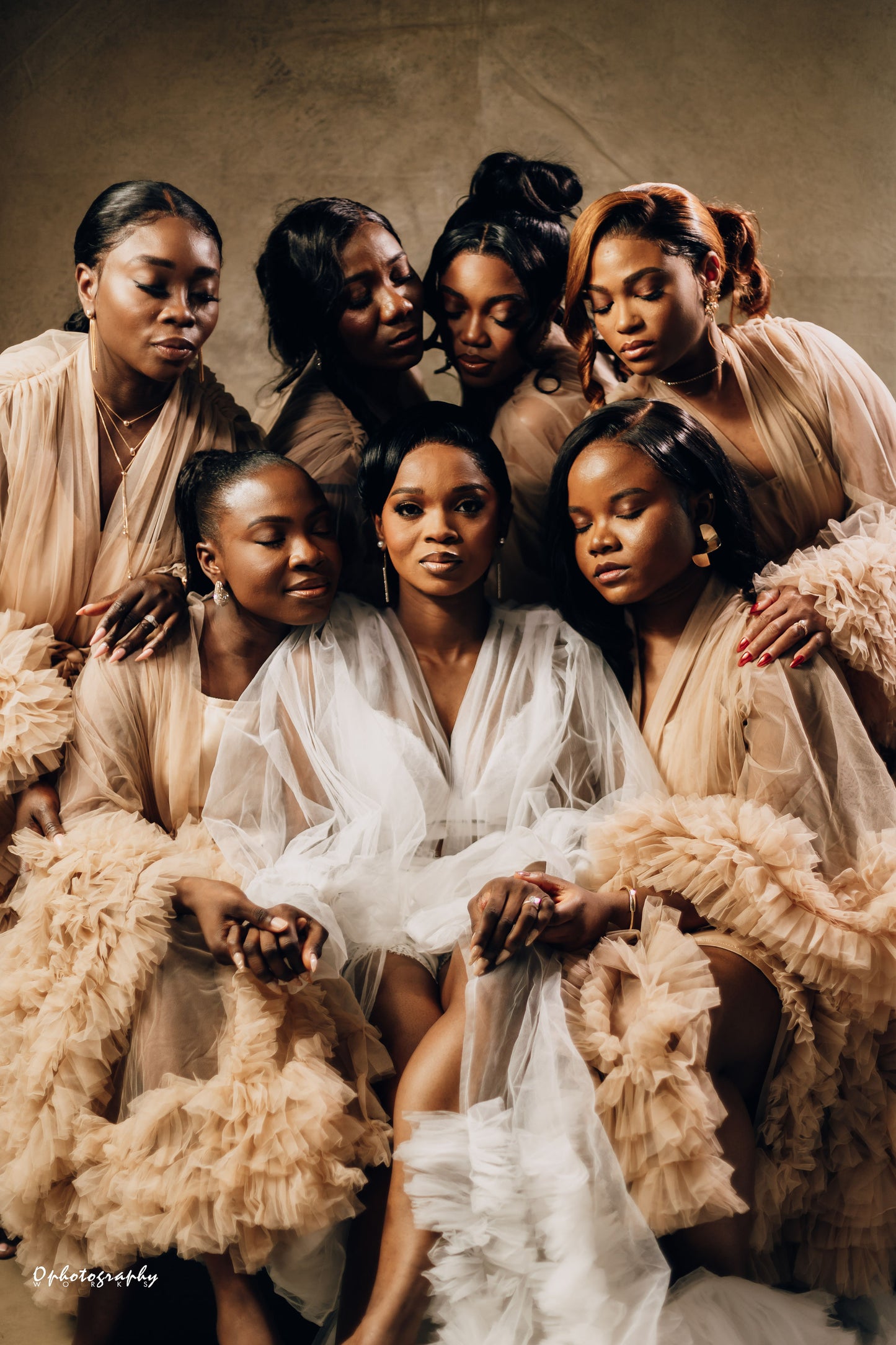 Custom One piece Ruffle Bridesmaids Robe and Slip preorder