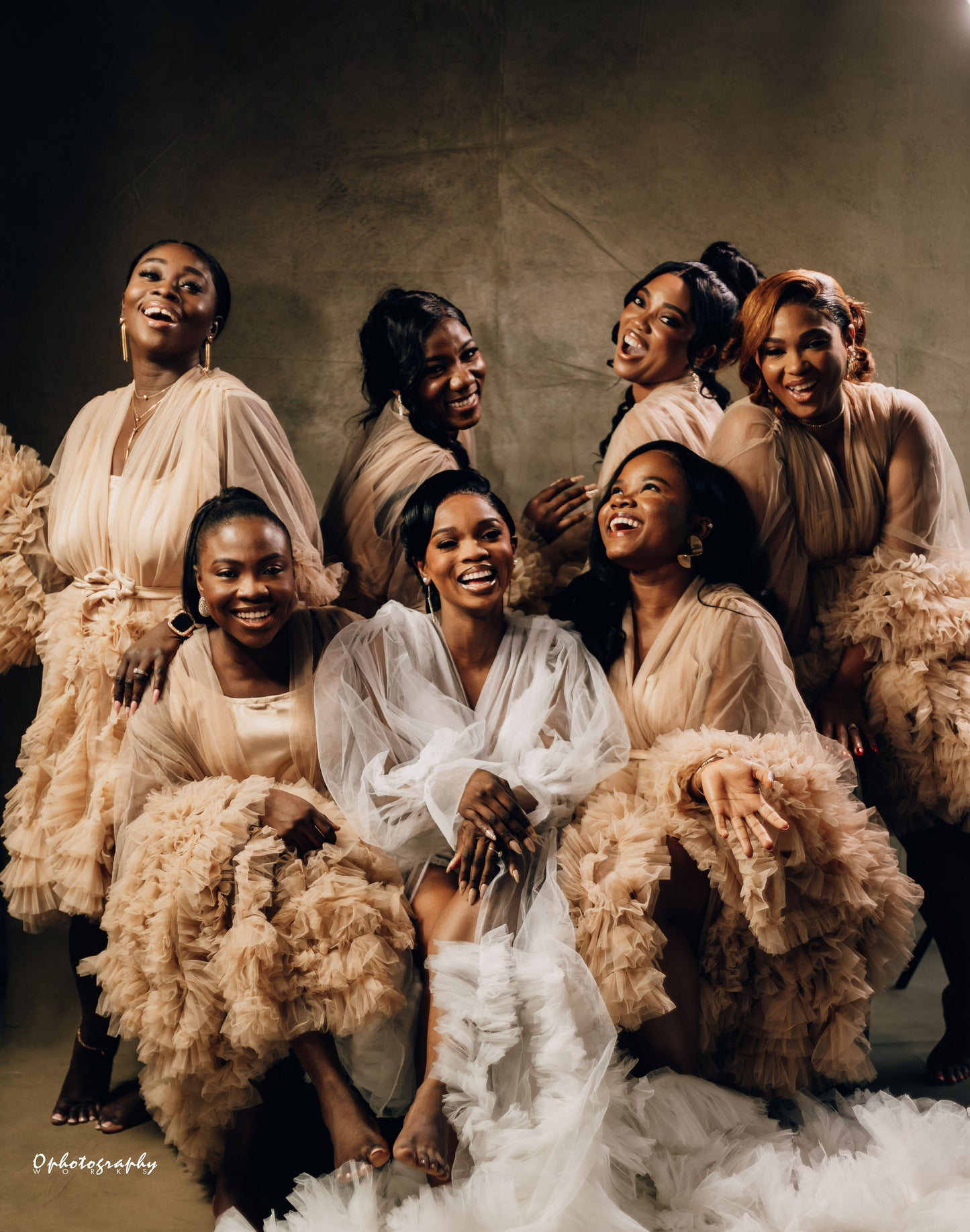 Custom One piece Ruffle Bridesmaids Robe and Slip preorder