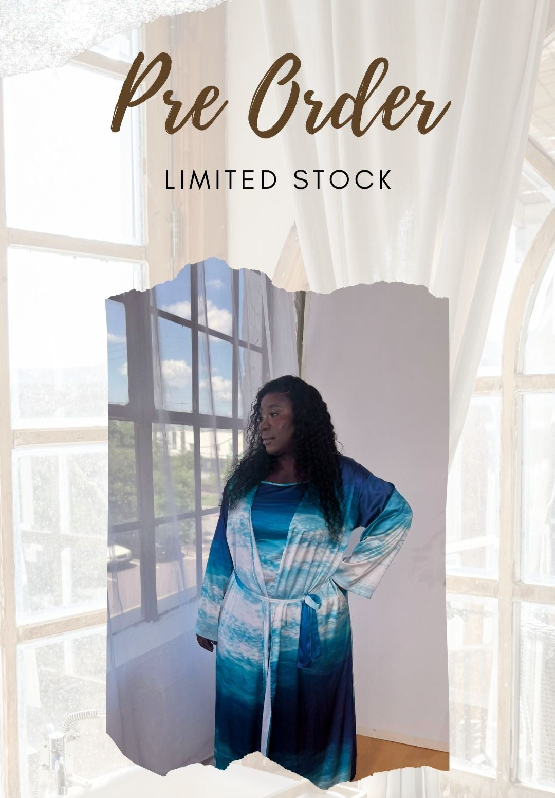 Something Blue Cloud Robe and Slip dress