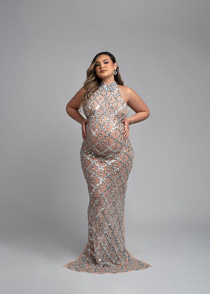 Tina Maternity Dress Rental ( Please Read the Policy) Silver / S Tina Maternity Dress Rental ( Please Read the Policy) Silver / S