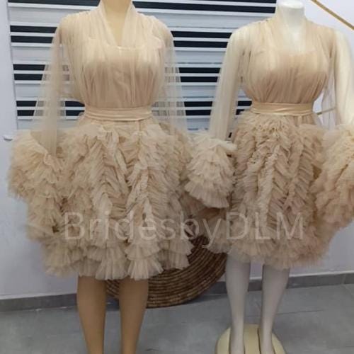 Bridesmaid robe, colored Wedding robe Wedding dress Wedding slip on lingerie Tulle robe for wedding Bridesmaid robe Pyjamas Robe
