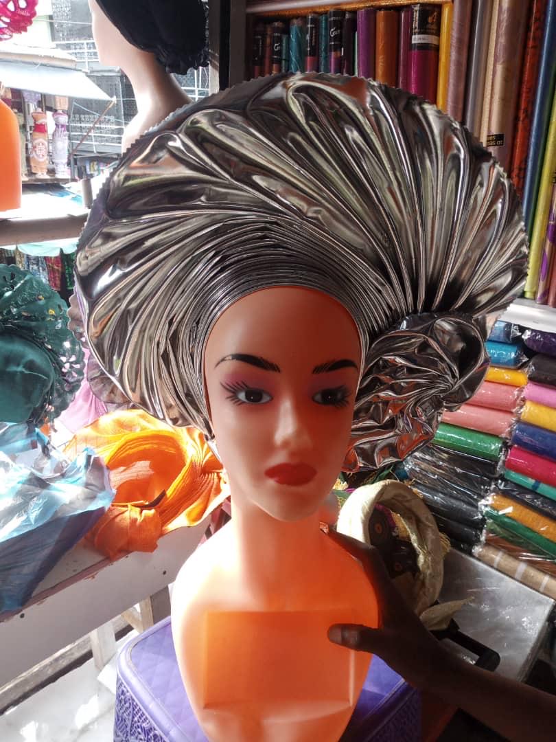 Liquid Metallic Leather Auto Gele, Headtie , African Ready made Auto Gele , Nigeria Auto Gele, Rich Mummy Auto Gele , Bridal Auto Gele