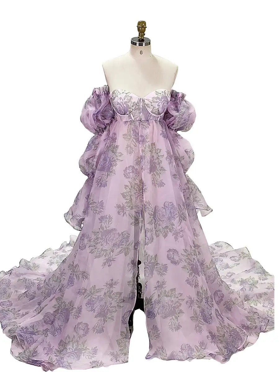 Custom Floral Print Maternity Dress