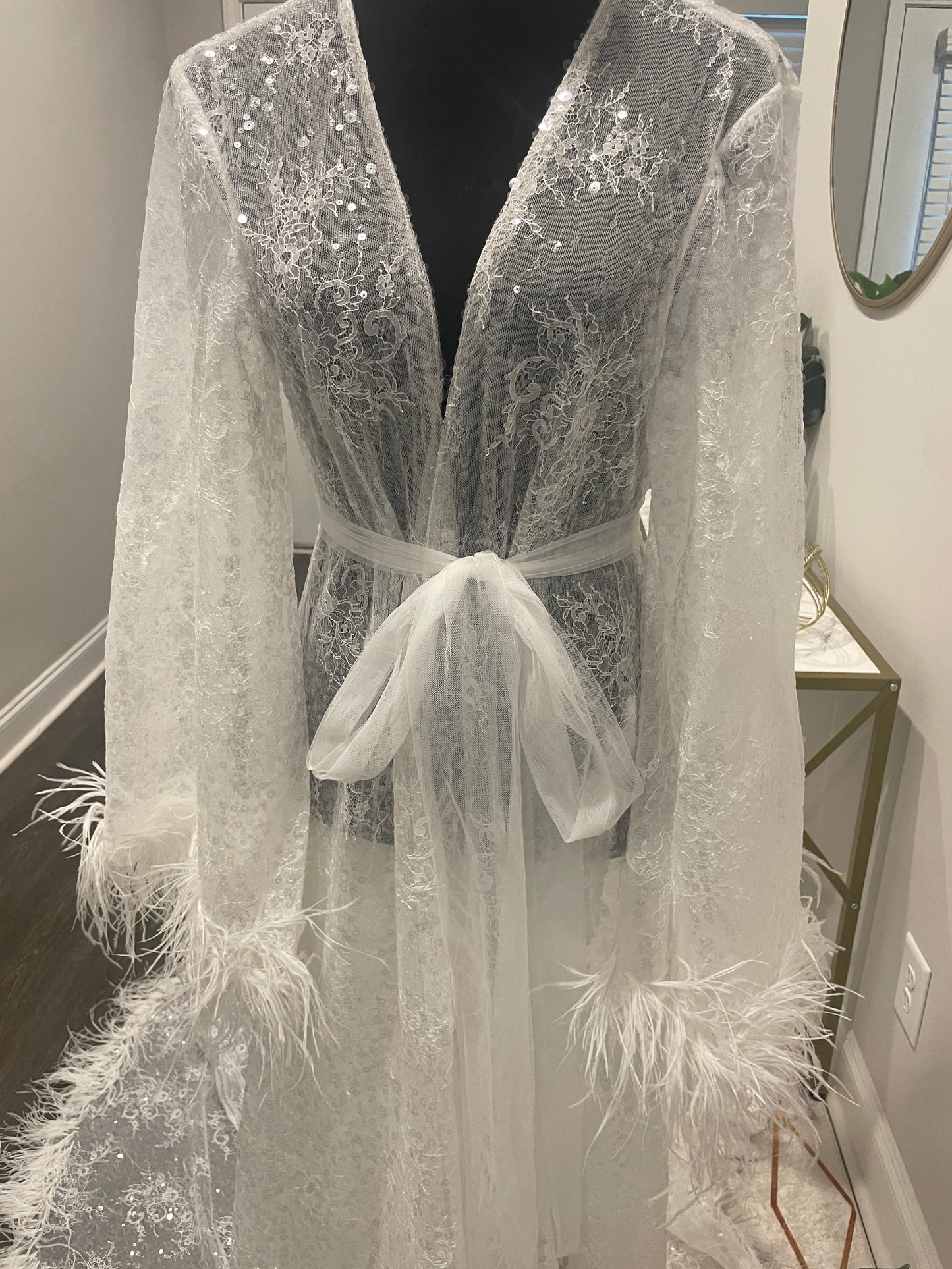 Alexandra feather Robe