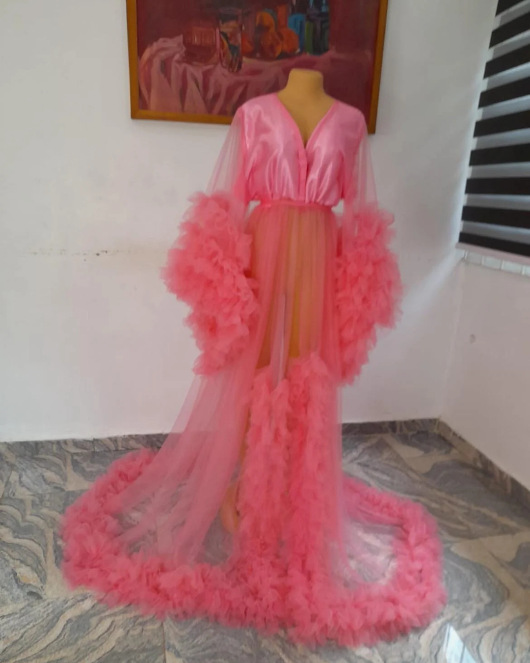 Maternity Dress for Photo Shoot, Tulle Maternity Gown, Baby Shower Photoshoot Dress, Boho Maternity Gown, Wedding Guest Dress, Gift for Her
