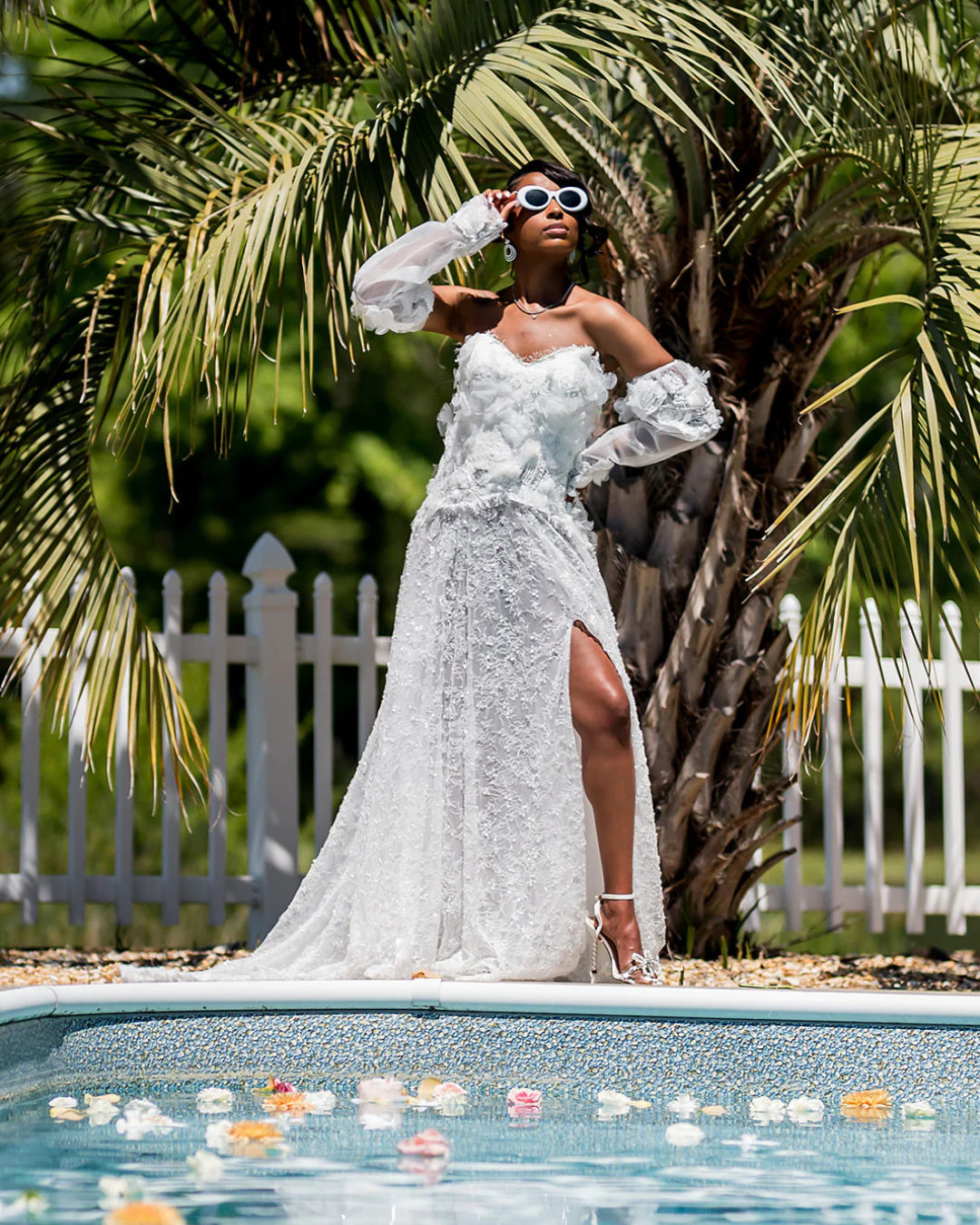 Amelia Beaded Lace Bridal Robe