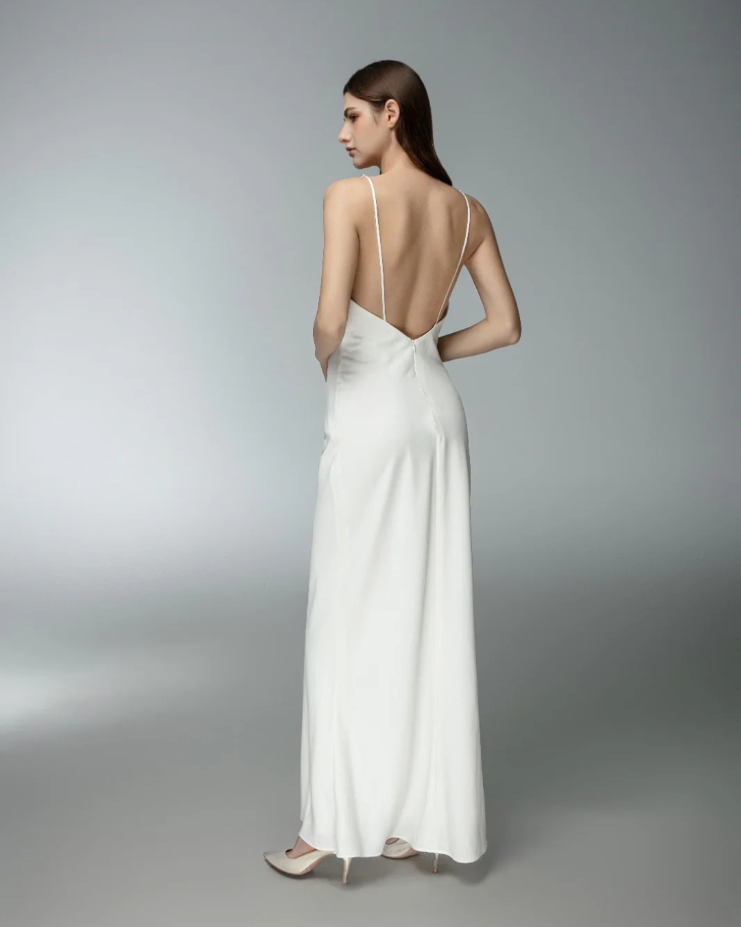 Saia Feather Bridal Robe and Slip Dress