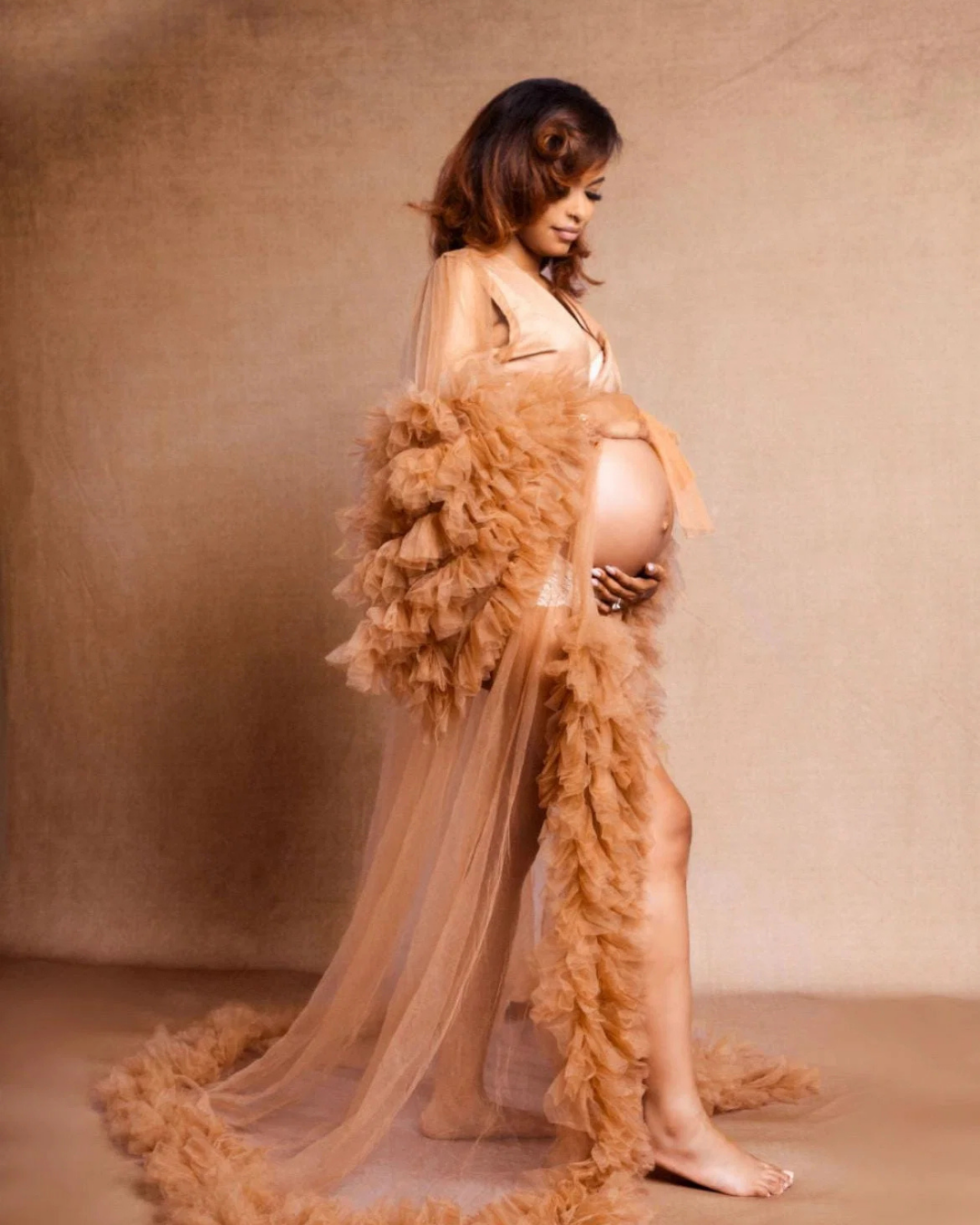 Maternity Dress for Photo Shoot, Tulle Maternity Gown, Baby Shower Photoshoot Dress, Boho Maternity Gown, Wedding Guest Dress, Gift for Her