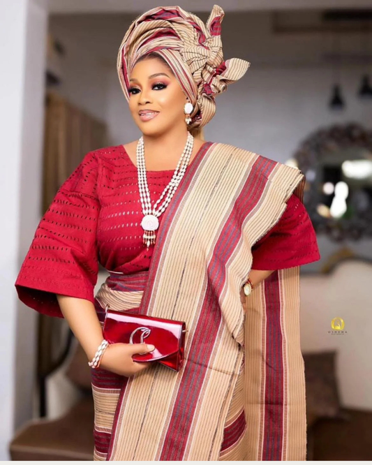 Classic Asooke Iro And Buba, Mother Of The Bride And Groom Outfits, 40th Birthday Attire, Asooke For Women, Nigerian Wedding Suit, Asooke