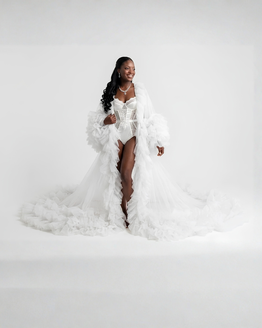 Andra Bridal Ruffle Robe