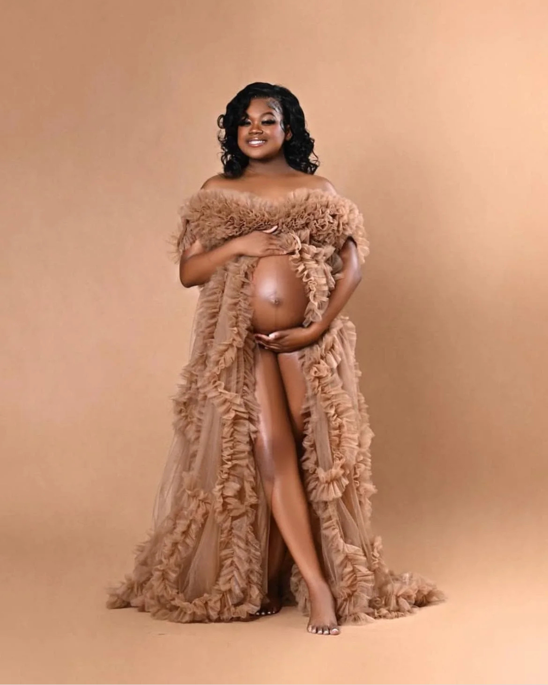Maternity Dress for Photo Shoot, Tulle Maternity Gown, Baby Shower Photoshoot Dress, Boho Maternity Gown, Wedding Guest Dress, Gift for Her