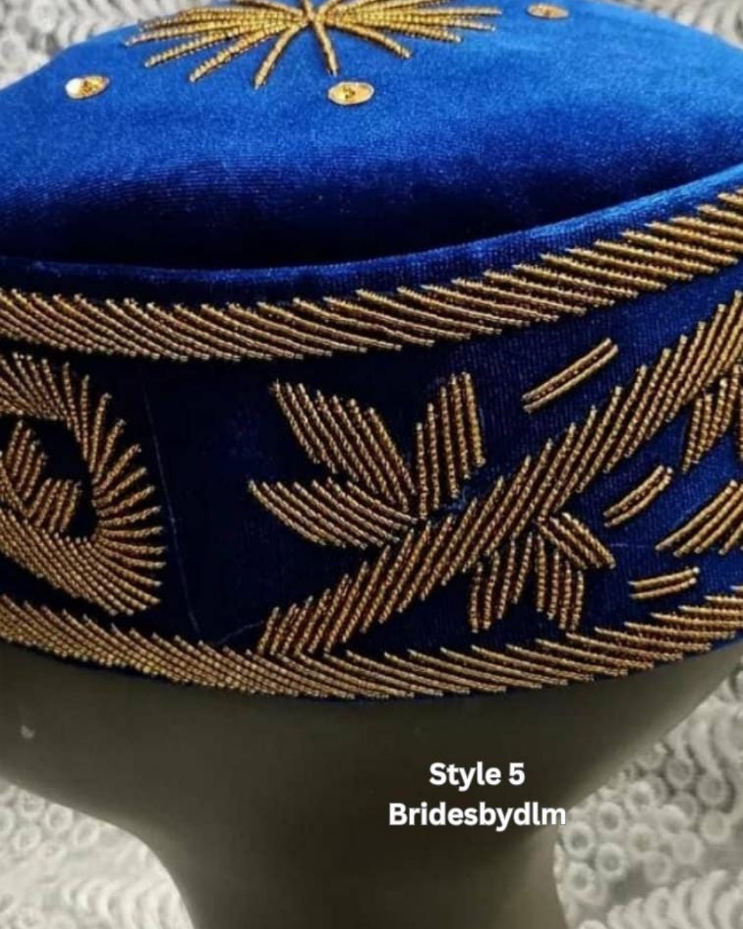 African Chieftaincy Wedding Hat, Igbo Ozo Cap, African Men's Wedding Velvet Cap/Beaded Cap, Nigerian Special Traditional Men Hat