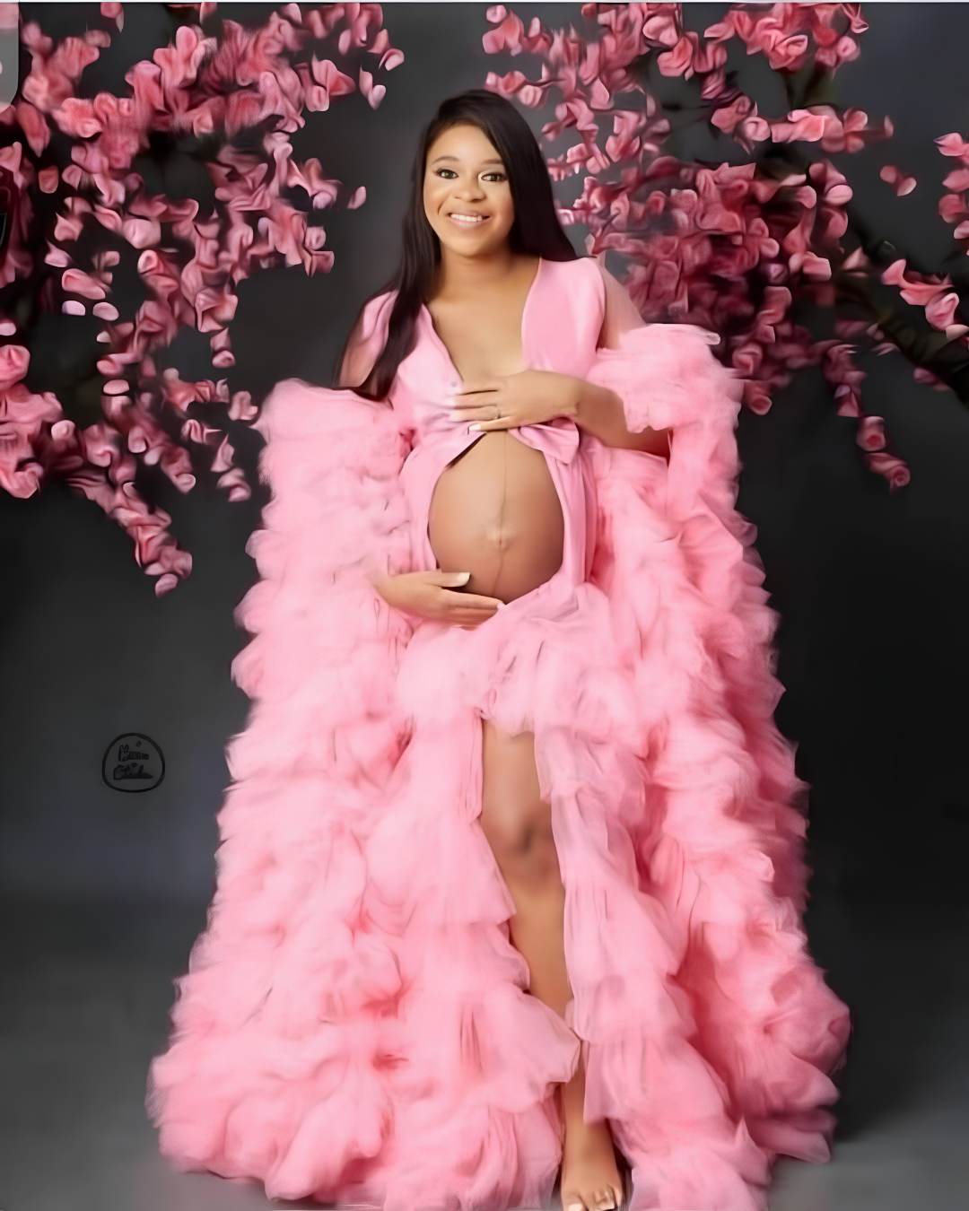 Maternity Dress for Photo Shoot, Tulle Maternity Gown, Baby Shower Photoshoot Dress, Boho Maternity Gown, Wedding Guest Dress, Gift for Her