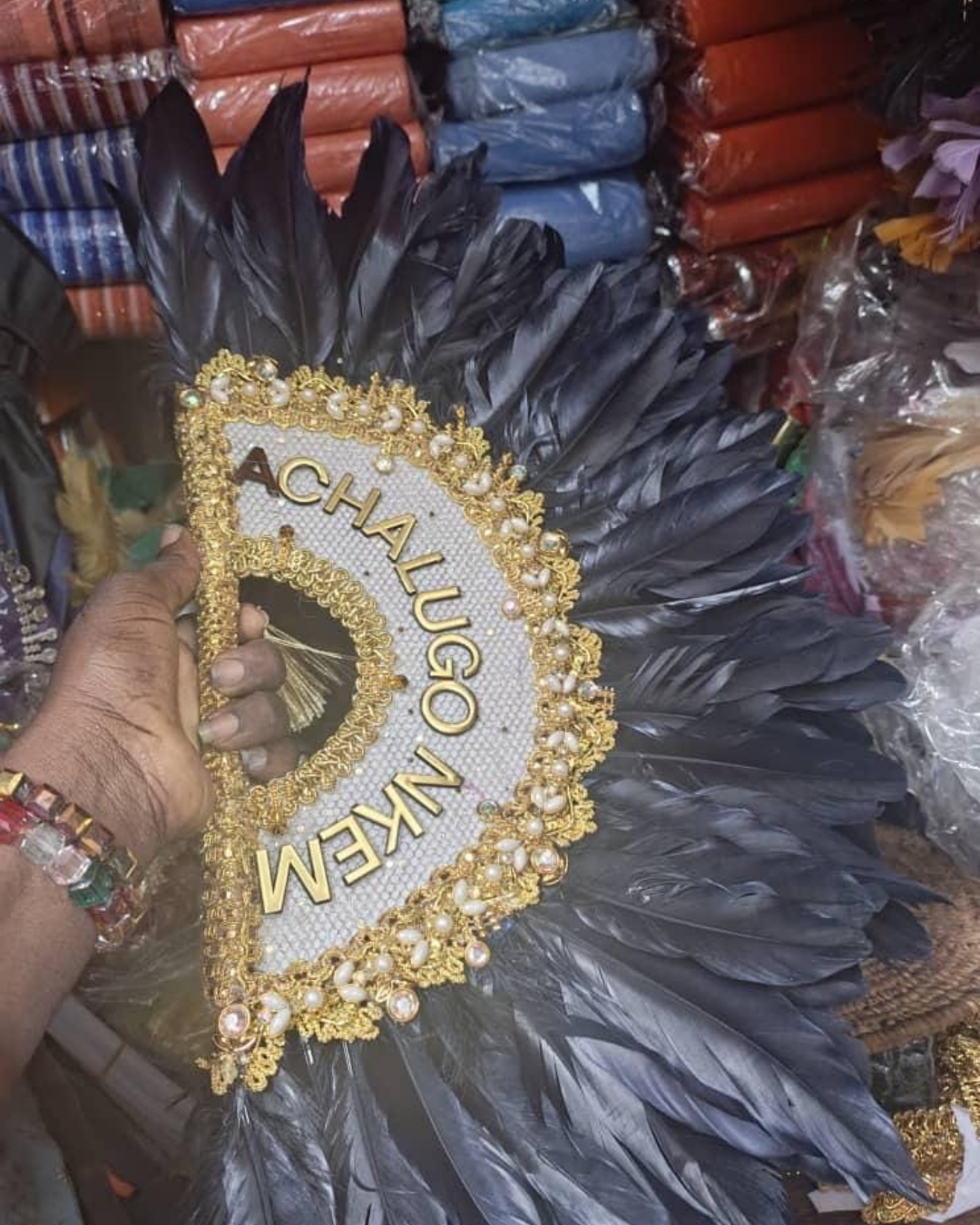 African Aso Ebi Fan, Brides Hand Fan, Traditional Wedding Brides Hand Fan, Wedding Feather Hand Fan, Nigerian Wedding Bridal Hand Fan