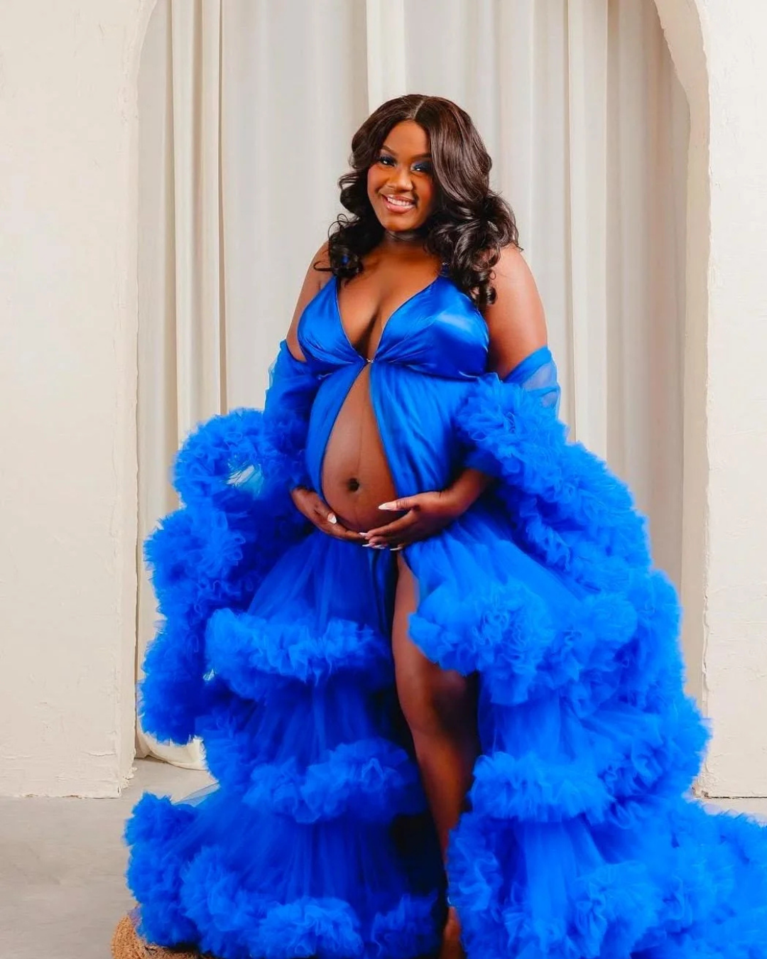 Maternity Dress for Photo Shoot, Tulle Maternity Gown, Baby Shower Photoshoot Dress, Boho Maternity Gown, Wedding Guest Dress, Gift for Her