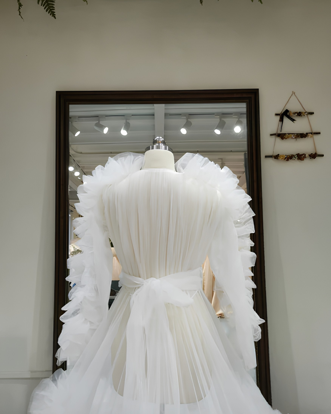 Christina Pearl Studded Ruffle Bridal Robe