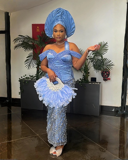 African Feather Fan, Brides Hand Fan, Traditional Wedding Brides Hand Fan, Wedding Feather Hand Fan, Nigerian Wedding Bridal Hand Fan