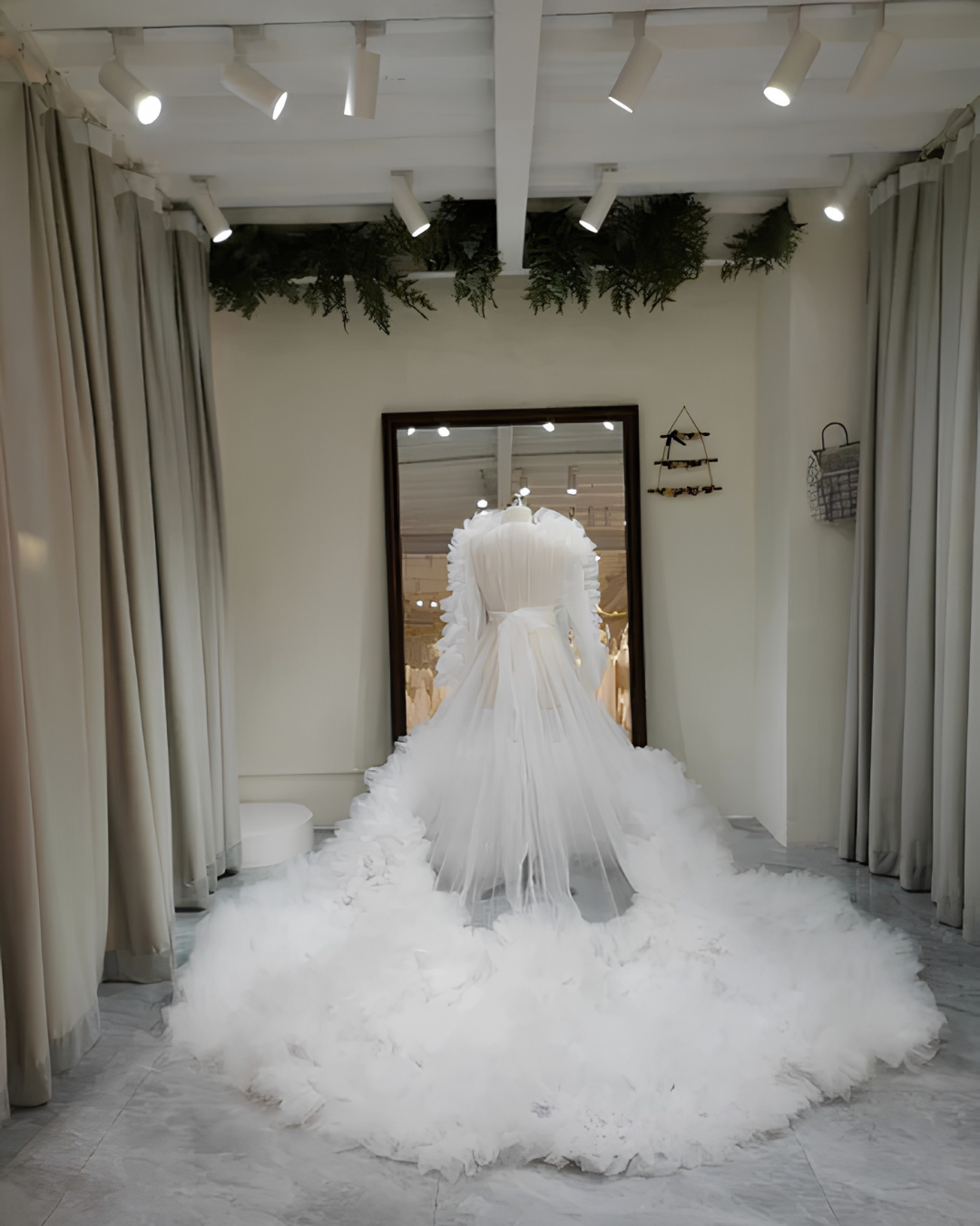 Christina Pearl Studded Ruffle Bridal Robe