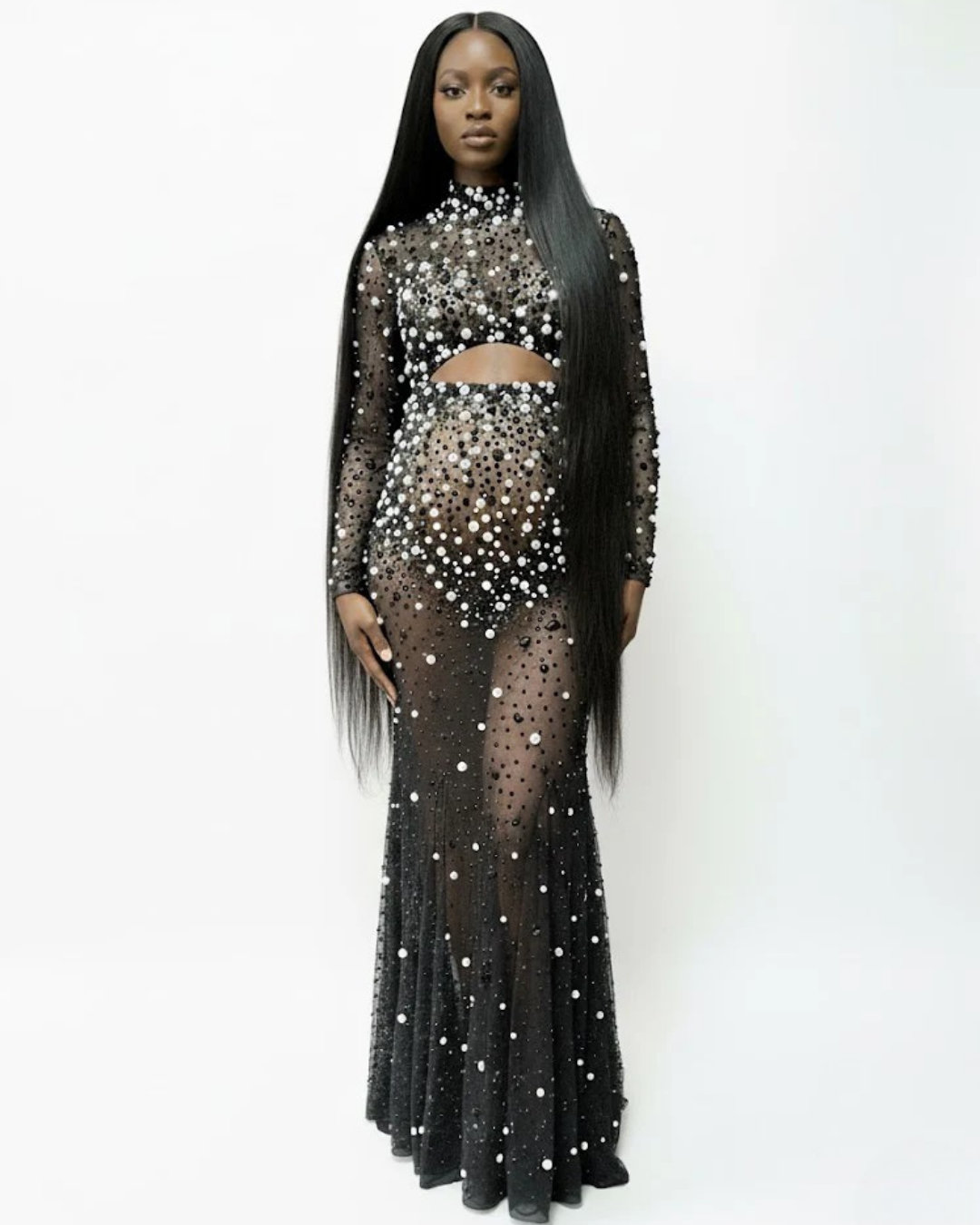 Nita Black Cut Out Maternity Dress