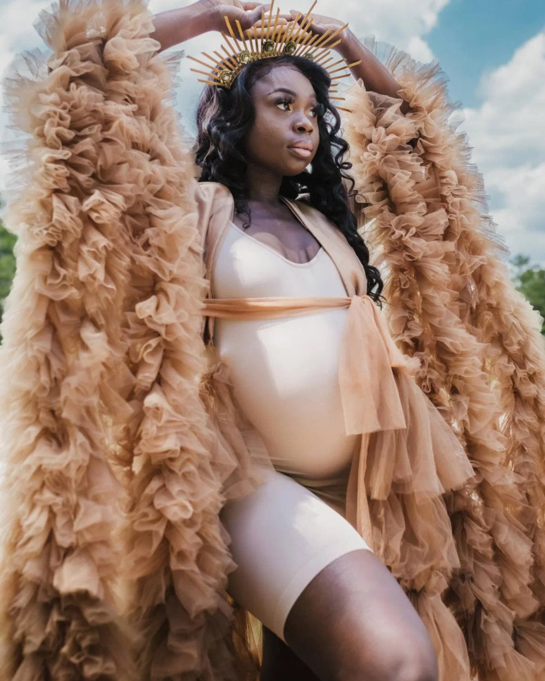Maternity Dress for Photo Shoot, Tulle Maternity Gown, Baby Shower Photoshoot Dress, Boho Maternity Gown, Wedding Guest Dress, Gift for Her