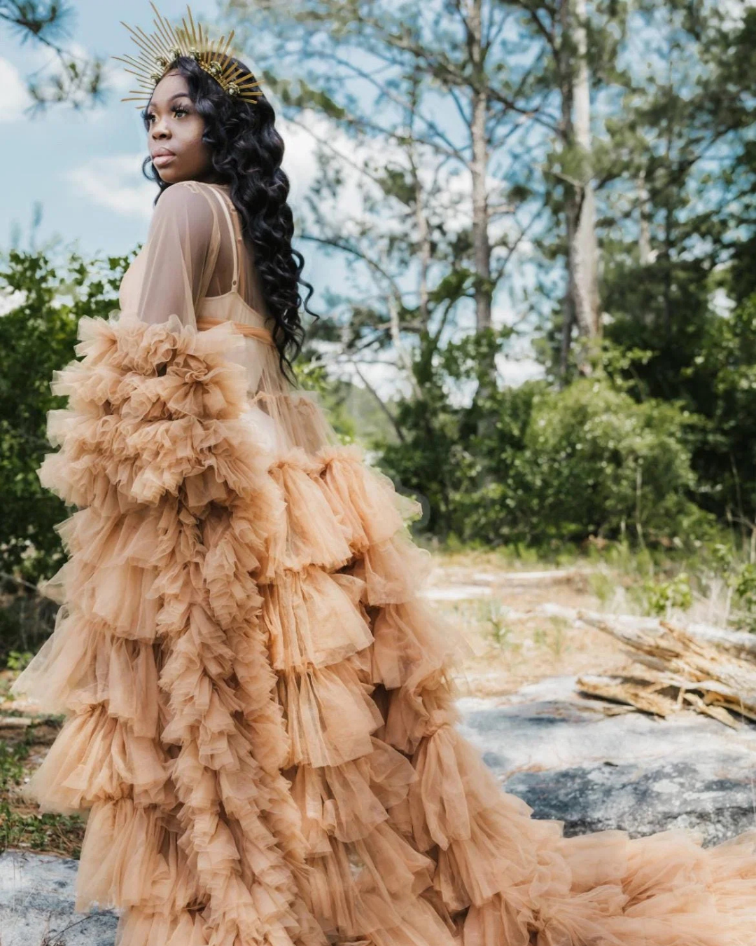 Maternity Dress for Photo Shoot, Tulle Maternity Gown, Baby Shower Photoshoot Dress, Boho Maternity Gown, Wedding Guest Dress, Gift for Her