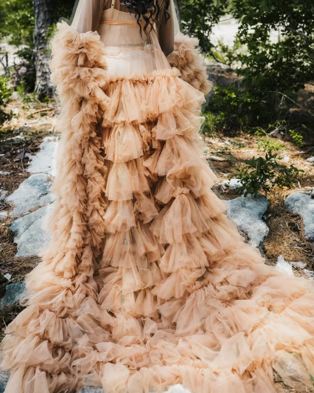 Maternity Dress for Photo Shoot, Tulle Maternity Gown, Baby Shower Photoshoot Dress, Boho Maternity Gown, Wedding Guest Dress, Gift for Her