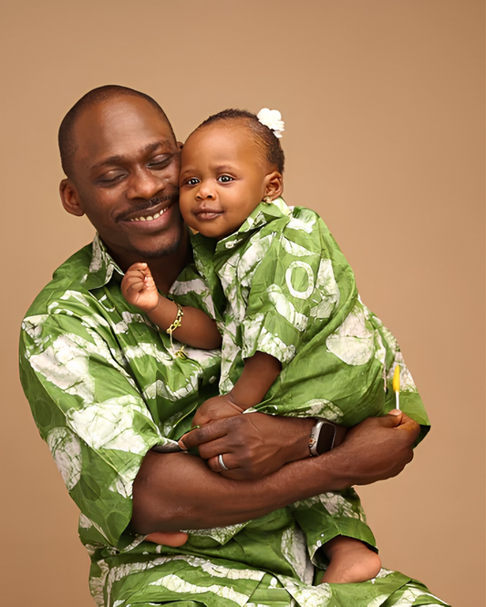 Matching African Couple Outfit, Adire Button-Up Shirt & Trouser Set (Men), Father’s Day Gift, Gift For Men, African Dad, Father