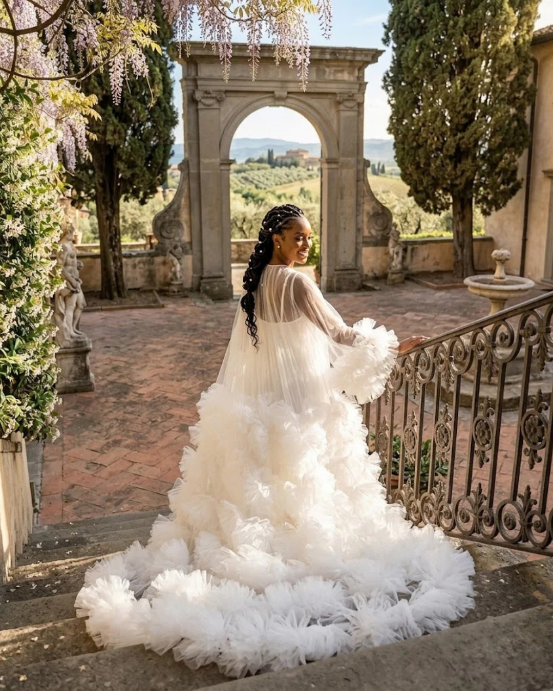 Bridal Robe, Wedding Robes for Brides, Tulle Robe, Wedding Day Robe, Gift for Bride To Be, Bridal Morning Robe, Long Wedding Robe, 2025 Bride