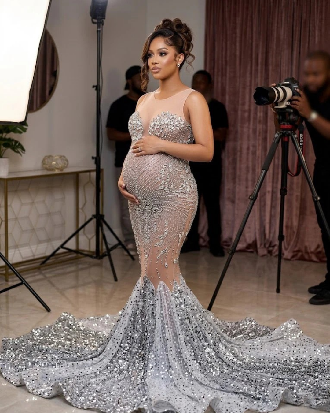 Sonya Body Print Maternity Dress