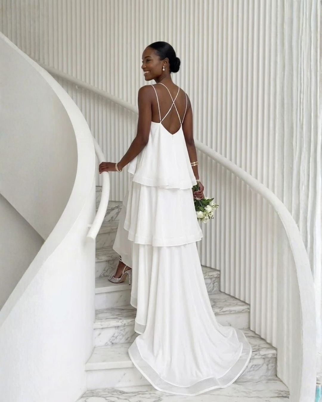 Bridal Trapeze Satin 3 Layer Slip Dress
