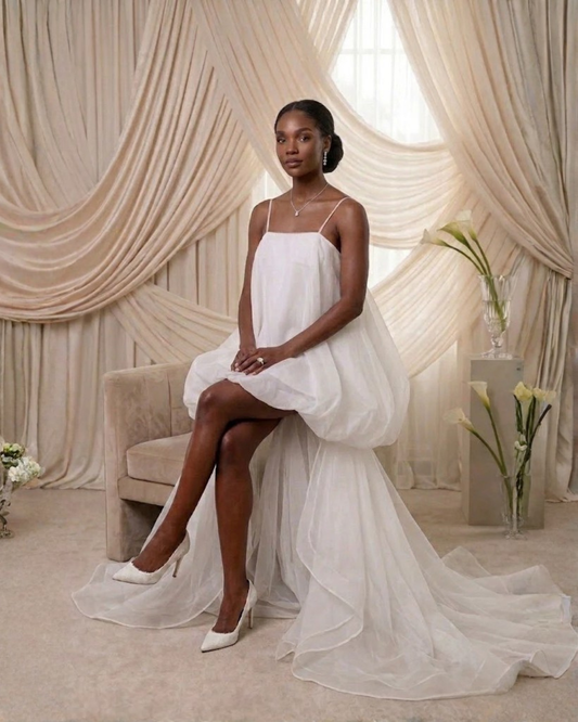 Bridal Trapeze Organza Slip Dress
