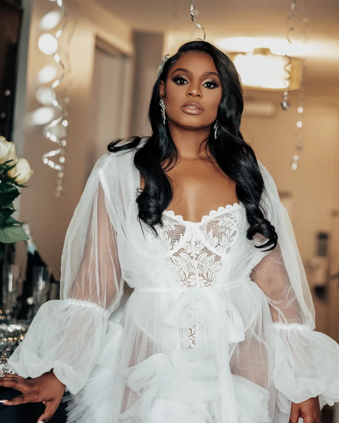 Lana Tulle Ruffle Bridal Robe