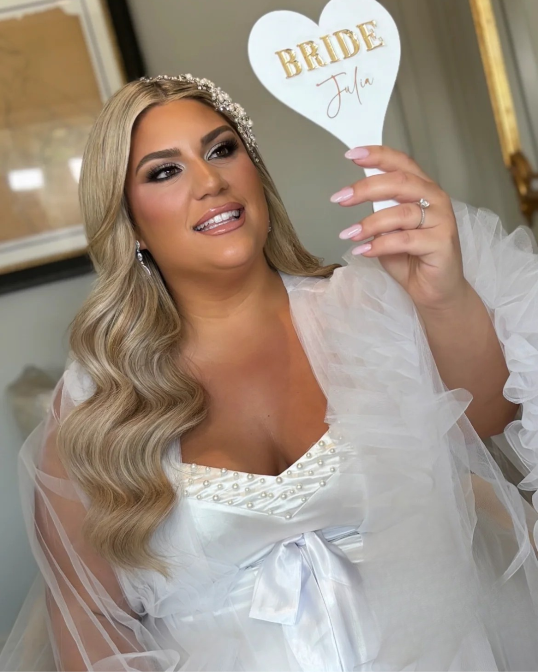 Julia Plus Size Bridal Robe and Pearl Slip Dress