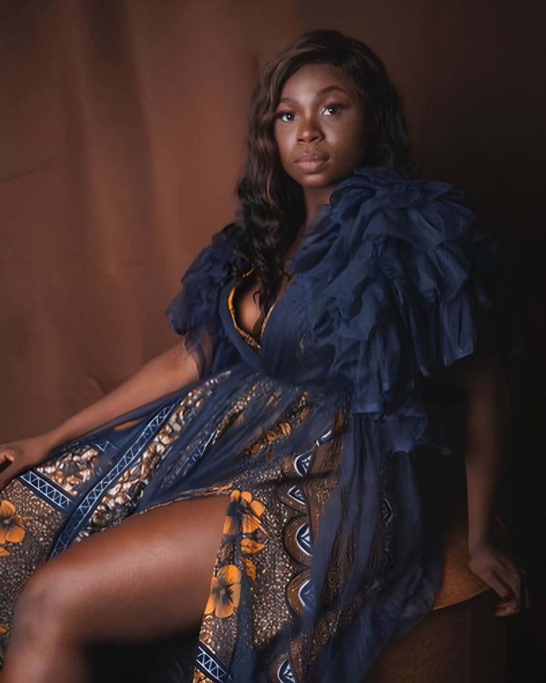 Amaka with Tulle Ruffles, Ankara Dress With Tulle, African Print Dress For Women, Tulle Ruffle Dress, Ankara Fashion, African Wedding Guest Dress, Ankara Party Dress, African Fashion, Ankara And Tulle Combination Dress,  African Occasion Wear