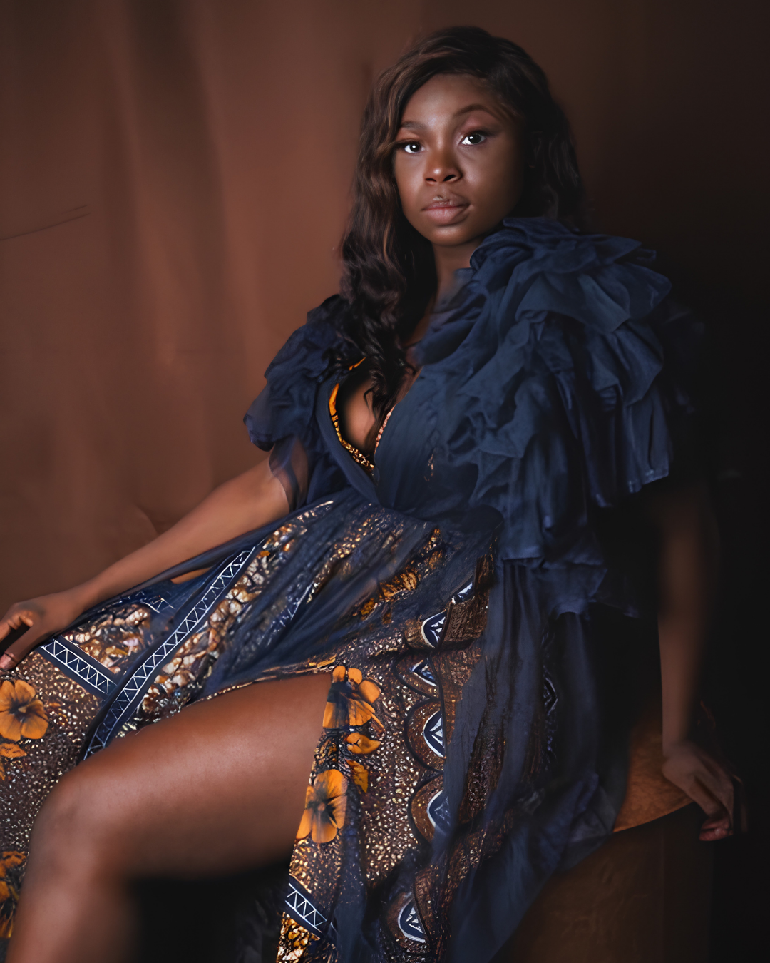 Amaka with Tulle Ruffles, Ankara Dress With Tulle, African Print Dress For Women, Tulle Ruffle Dress, Ankara Fashion, African Wedding Guest Dress, Ankara Party Dress, African Fashion, Ankara And Tulle Combination Dress,  African Occasion Wear