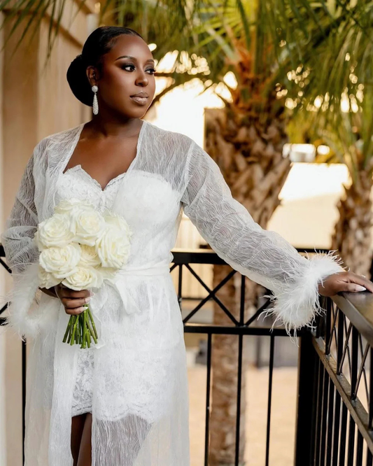 Faith Lace and Feather Robe