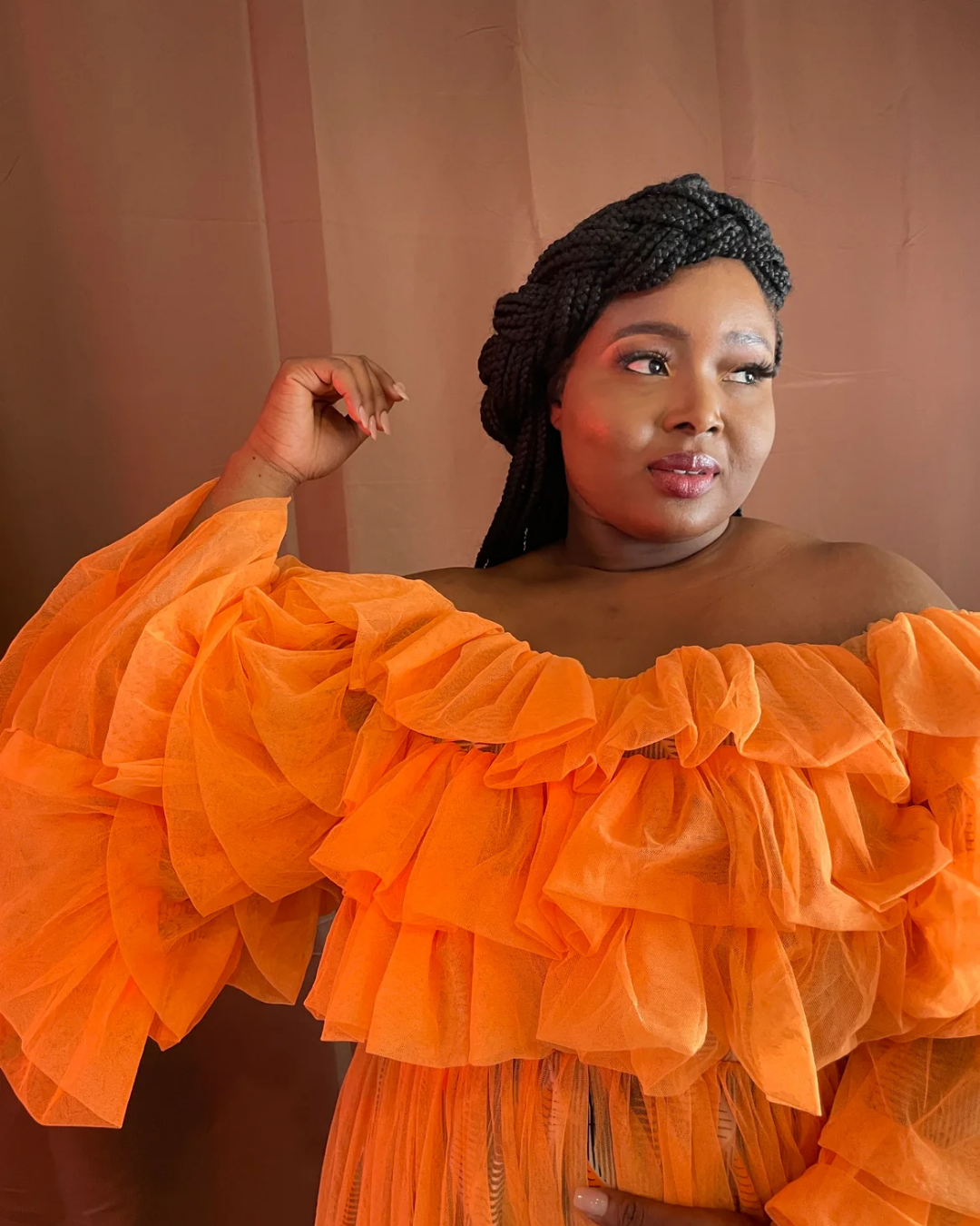 Zainab African Ruffle Dress, African Print Dress for Women, Tulle Ruffle Dress, African Wedding Guest Dress, Ankara Party Dress, Ankara and Tulle Combination Dress, African Occasion Wear