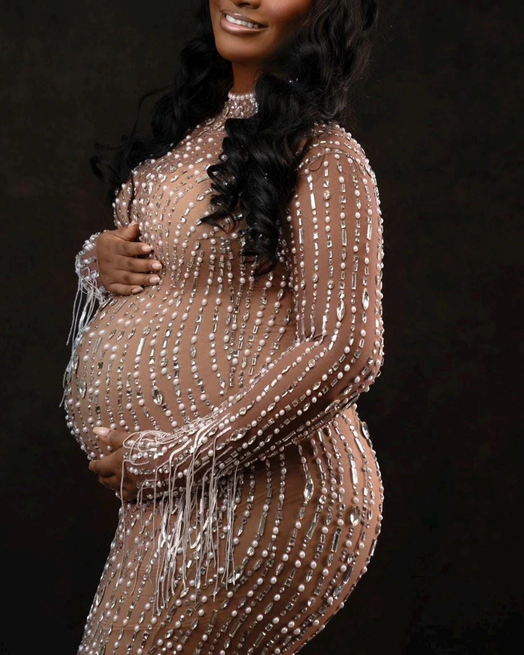 Baby Shower Dress, Maternity Diamond Dress, Maternity Ball Dress, Occassion Dress For Pregnancy, Gift for Mother To Be