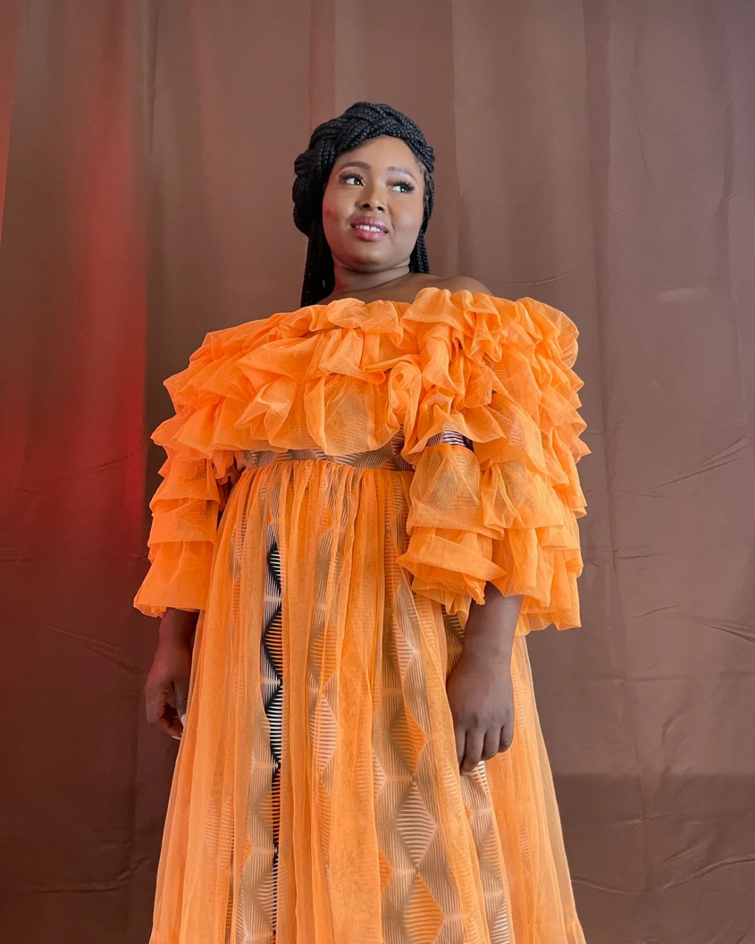 Zainab African Ruffle Dress, African Print Dress for Women, Tulle Ruffle Dress, African Wedding Guest Dress, Ankara Party Dress, Ankara and Tulle Combination Dress, African Occasion Wear