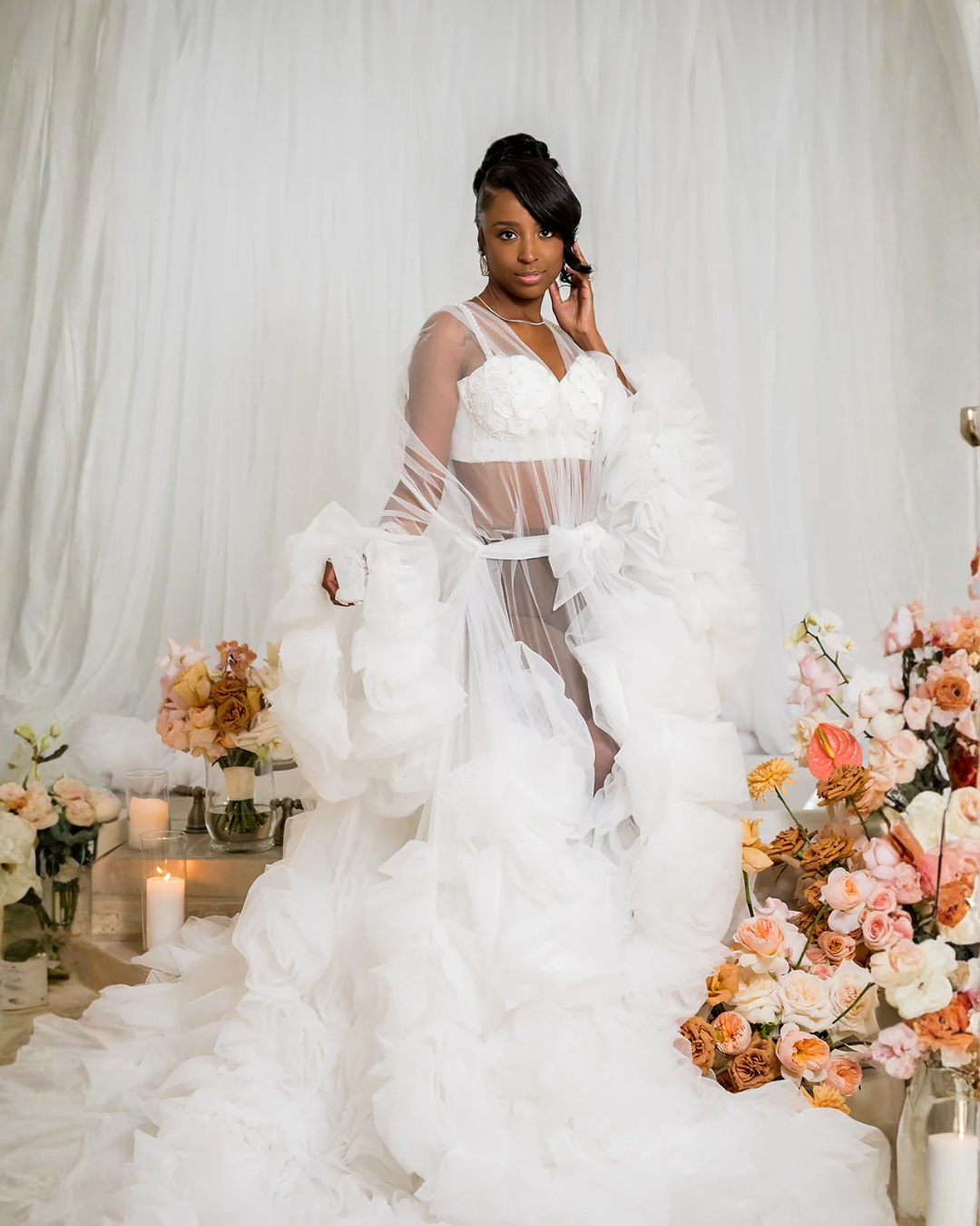 Dream 3-D Floral Bridal Robe